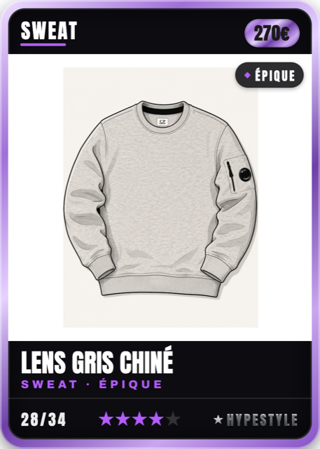 Carte Lens Gris Chiné — sweat Épique, 270€, carte 28 sur 34