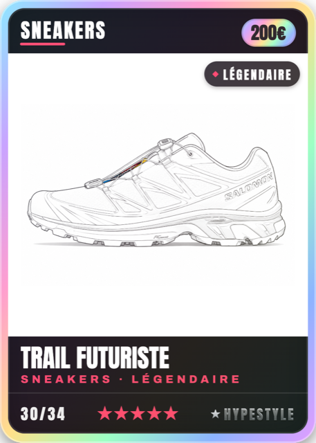 Carte Trail Futuriste — sneakers Légendaire, 200€, carte 30 sur 34